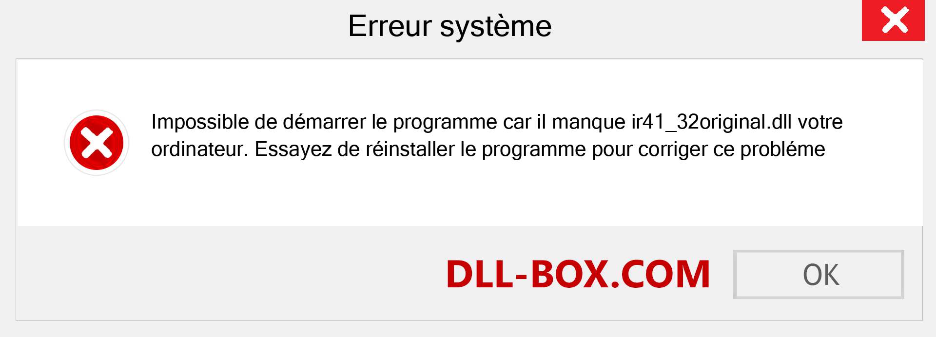 Le fichier ir41_32original.dll est manquant ?. Télécharger pour Windows 7, 8, 10 - Correction de l'erreur manquante ir41_32original dll sur Windows, photos, images